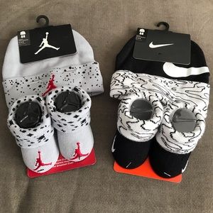 Nike & Jordan hat and booties set. Brand new! 0-6